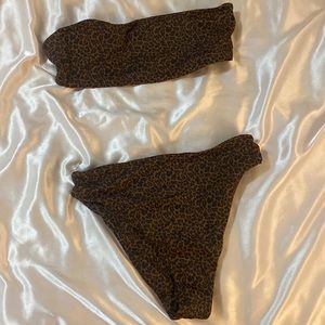 PacSun Cheetah Bikini Set, Size Small